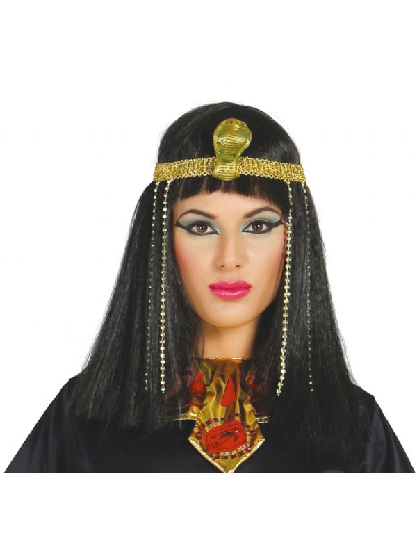 Actie forum Koreaans Egyptische koningin pruik met hoofdband | Carnavalskleding.nl