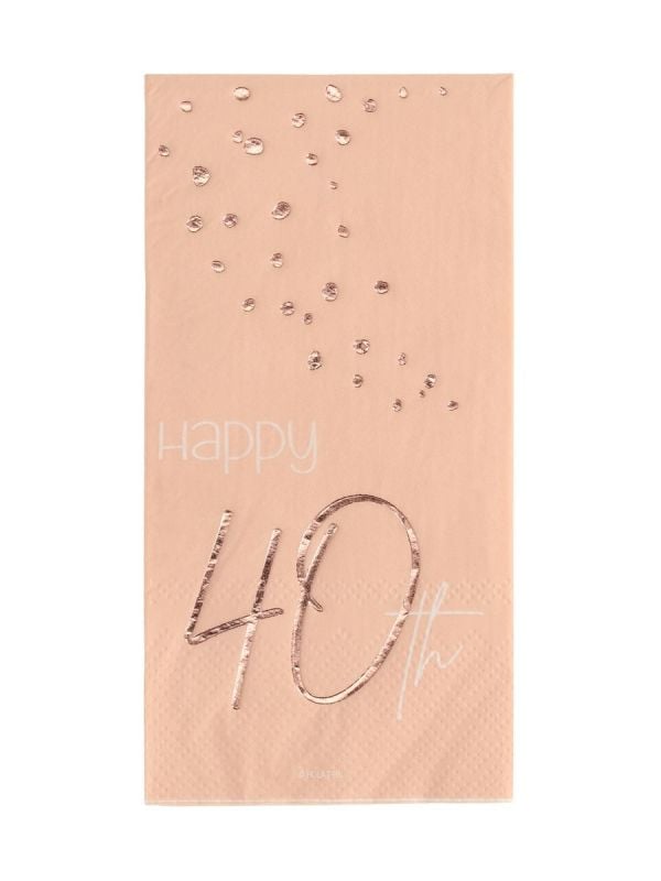 Elegant lush blush 40 jaar servetten 10 stuks