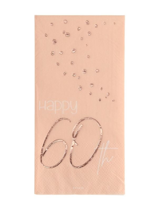 Elegant lush blush 60 jaar servetten 10 stuks