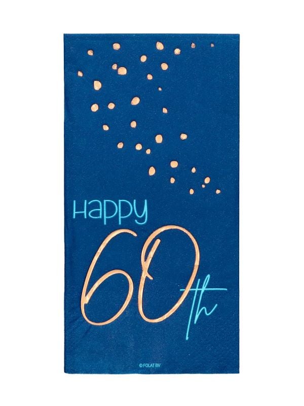 Elegant true blue 60 jaar servetten 10 stuks