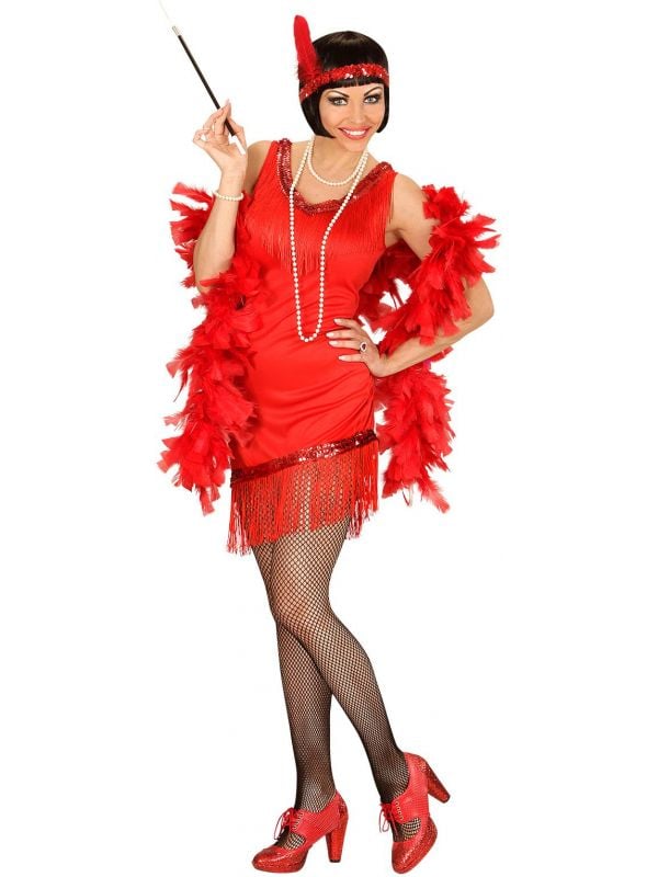 Elegante flapper jurk rood