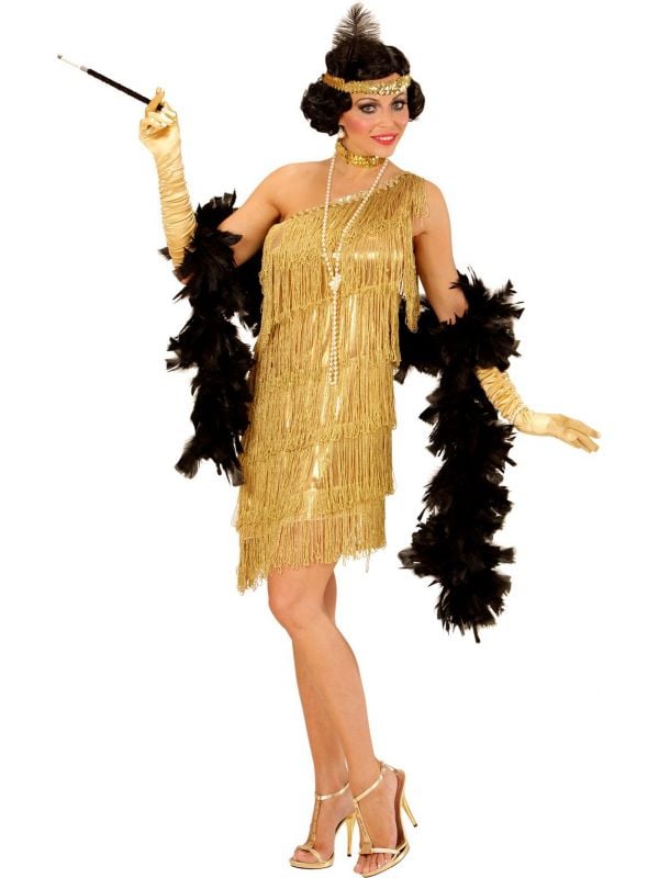Elegante gouden flapper jurk