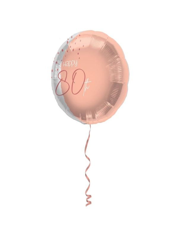 Elegante happy birthday 80 folieballon roze