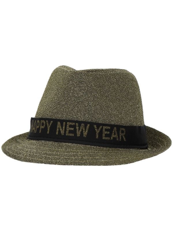 Fedora hoed goud happy new year
