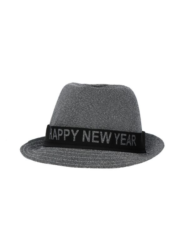 Fedora hoed zilver happy new year
