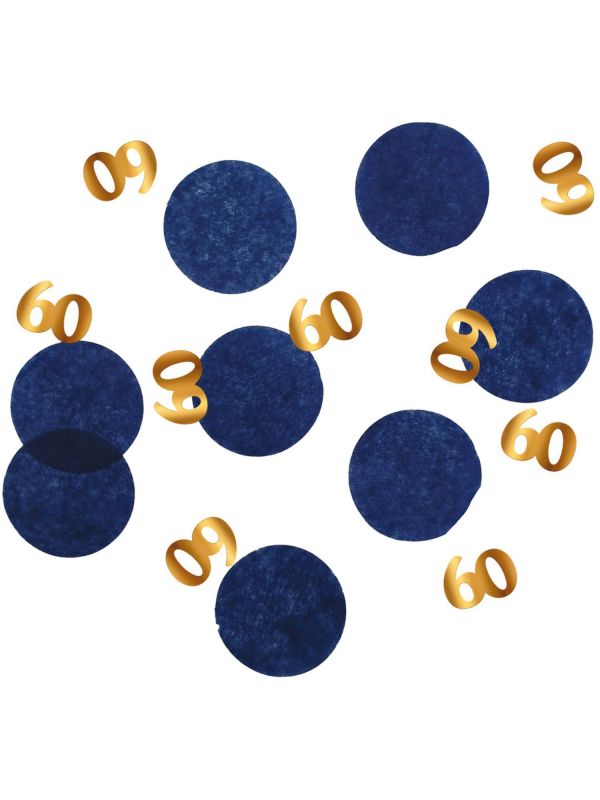 Feest confetti elegant true blue 60 jaar