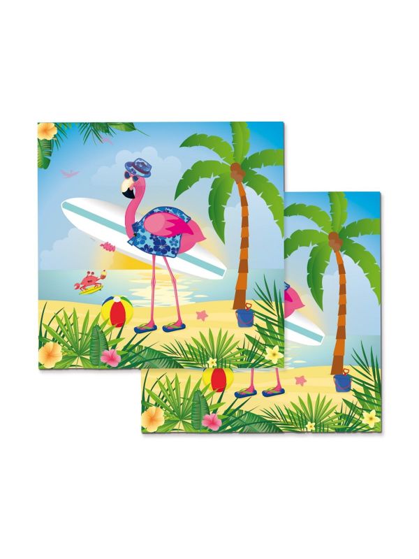Flamingo summerparty servetten 20 stuks