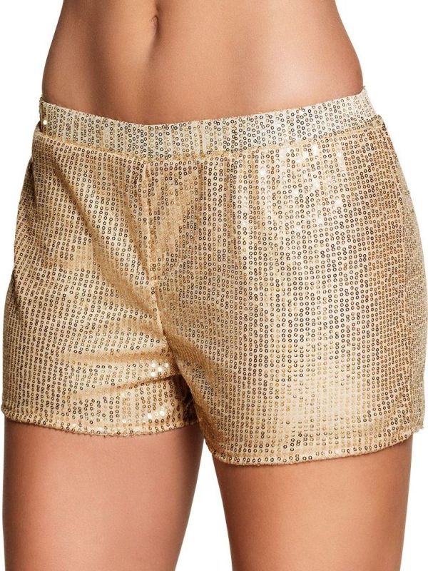 Flashy pailletten hotpants goud