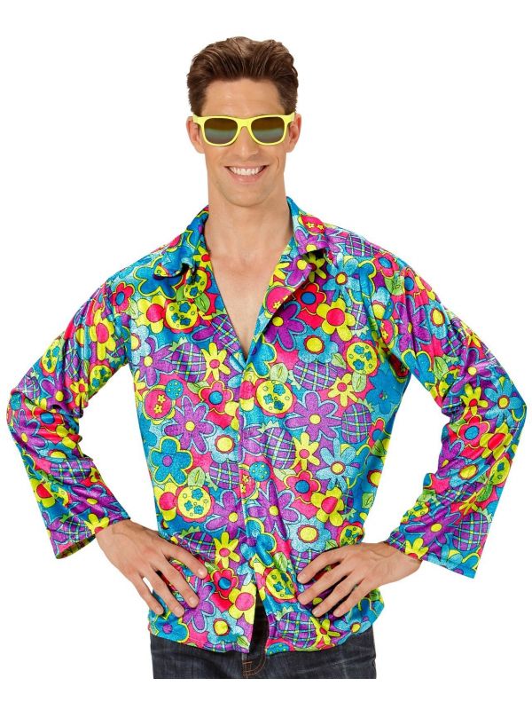 Fluwelen flower power hippie blouse