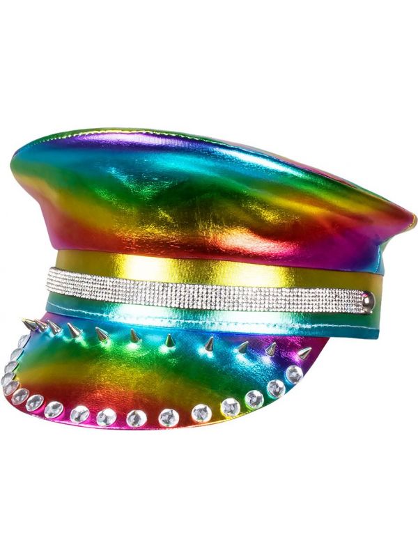 Gay pride regenboog pet met juwelen