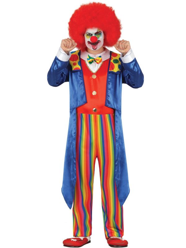 Gekleurde clown kostuum heren