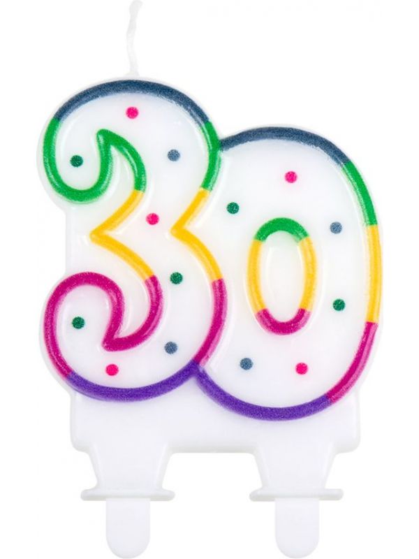 Gekleurde verjaardagskaars 30