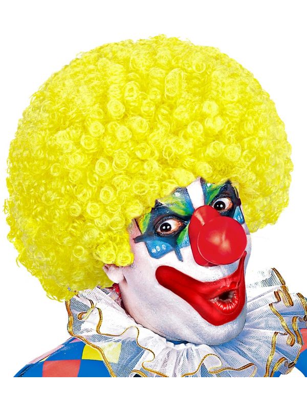 Gele clowns pruik