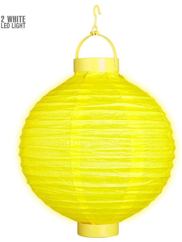 Gele lantaarn met 2 witte LED lichten