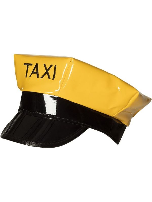 Gele nep leren taxi pet