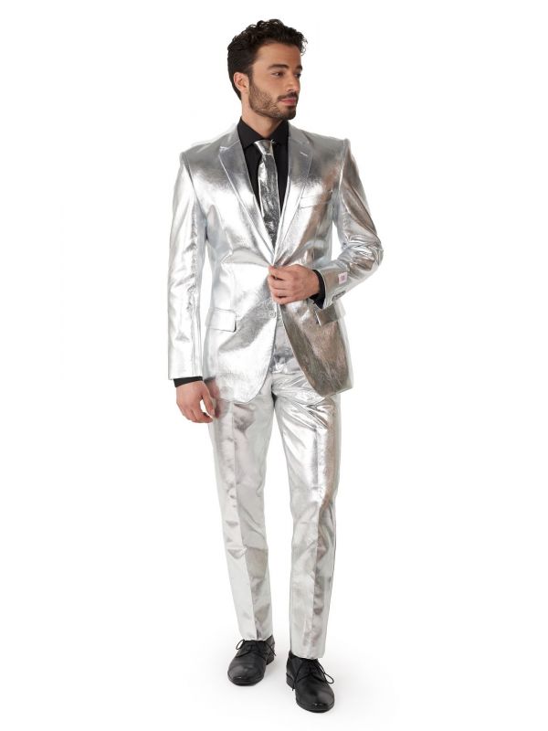 Glimmend zilver Opposuits kostuum