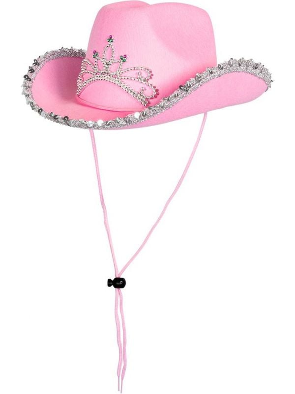 Glimmer cowgirl hoed roze