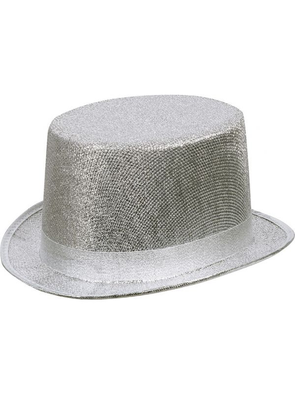 Glitz zilveren hoge hoed