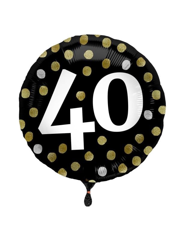 Glossy verjaardag 40 folieballon zwart