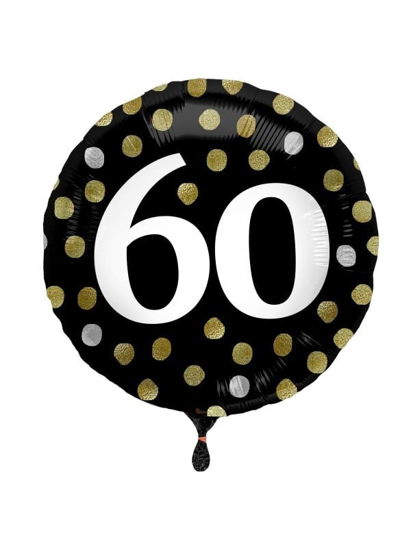 Glossy verjaardag 60 folieballon zwart