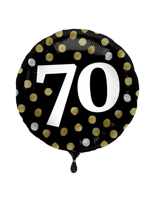 Glossy verjaardag 70 folieballon zwart