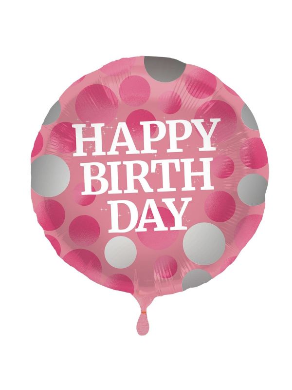 Glossy verjaardag folieballon roze