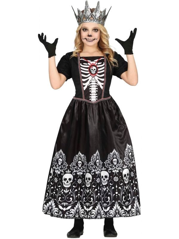 Gothic skelet koningin jurk meisje