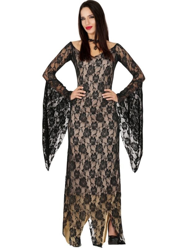 Gothic zwarte weduwe jurk