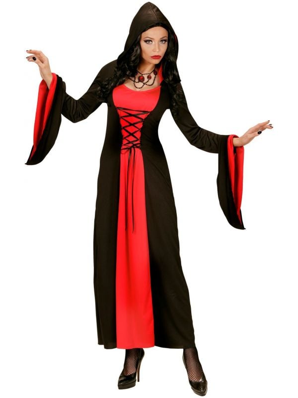 Gotische zwart rode jurk