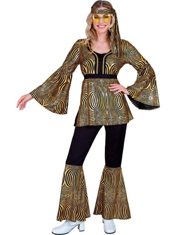 Gouden 70s disco kostuum dames