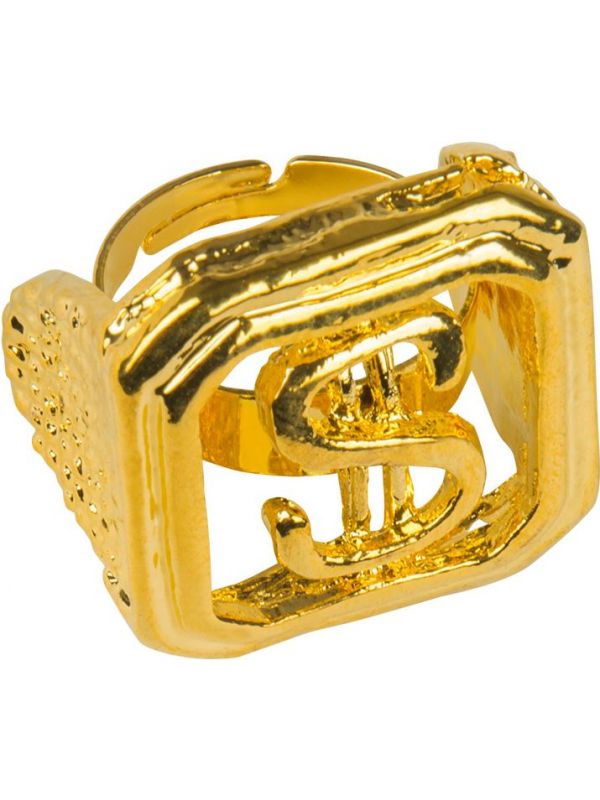Gouden dollar zegel ring