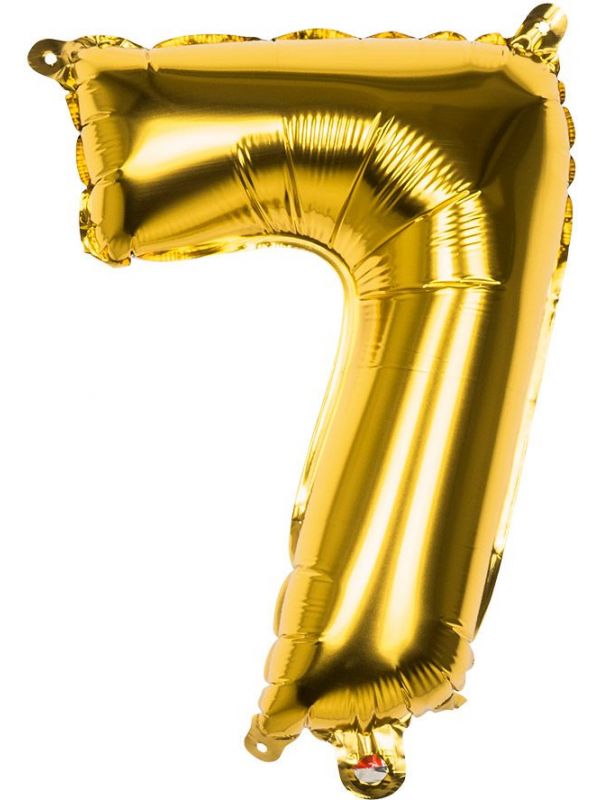 Gouden folieballon cijfer 7