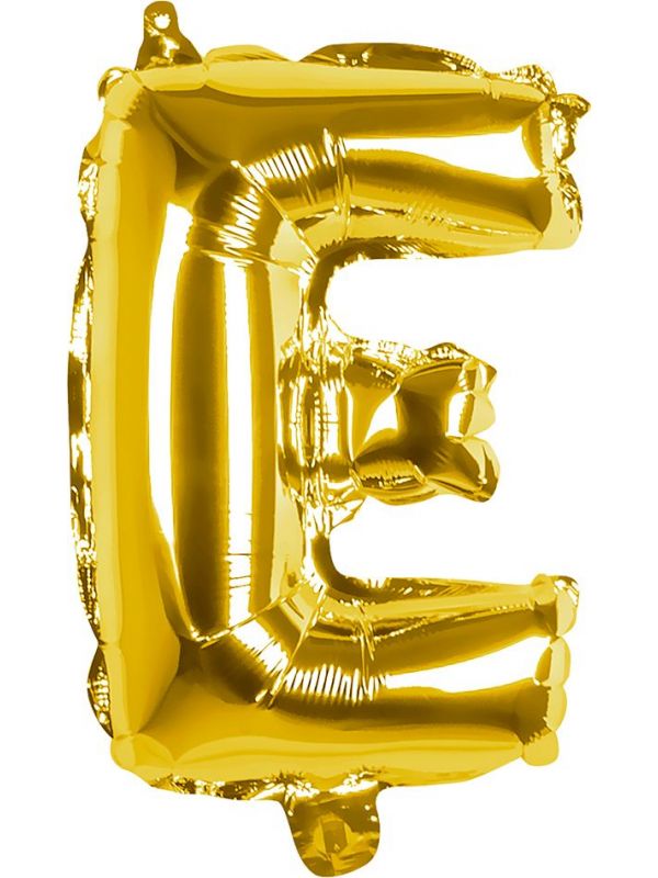 Gouden folieballon letter E