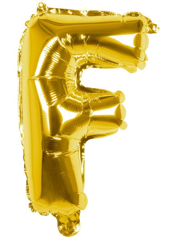 Gouden folieballon letter F