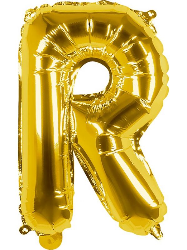 Gouden folieballon letter R
