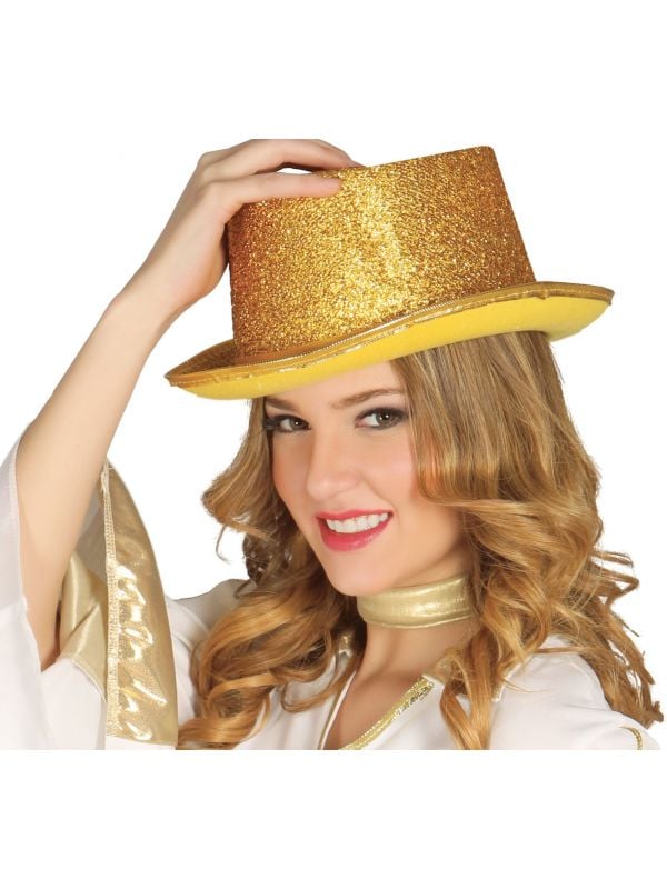 Gouden glitter glamour hoed