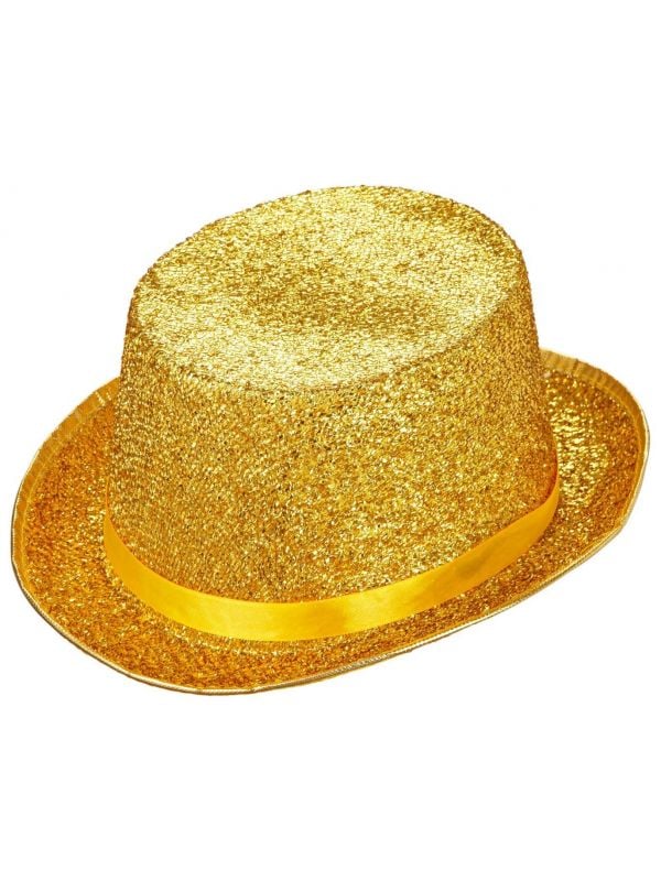 Gouden lurex glitter hoed