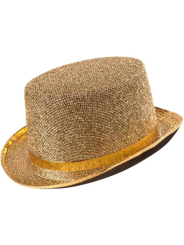 Gouden lurex hoge hoed