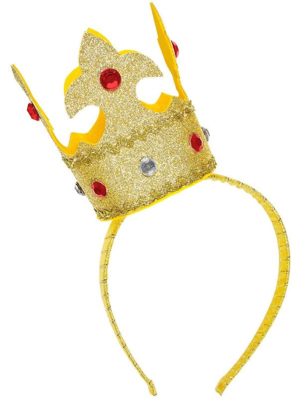 Gouden mini glitter kroon hoofdband