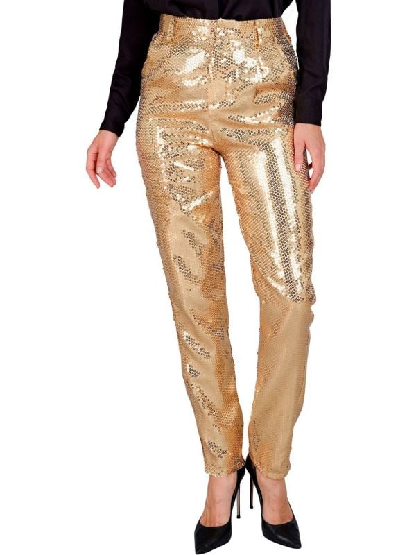 Gouden pailletten broek dames