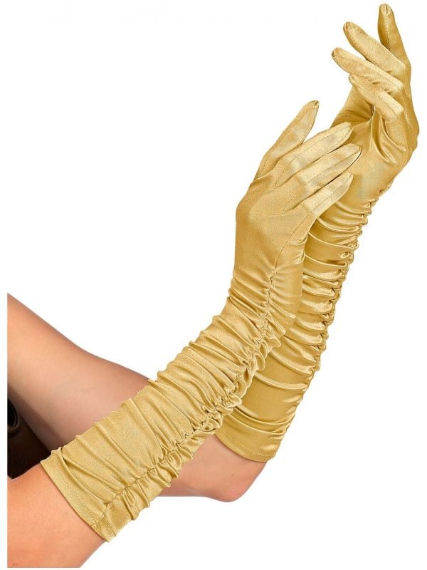Gouden plisse handschoenen
