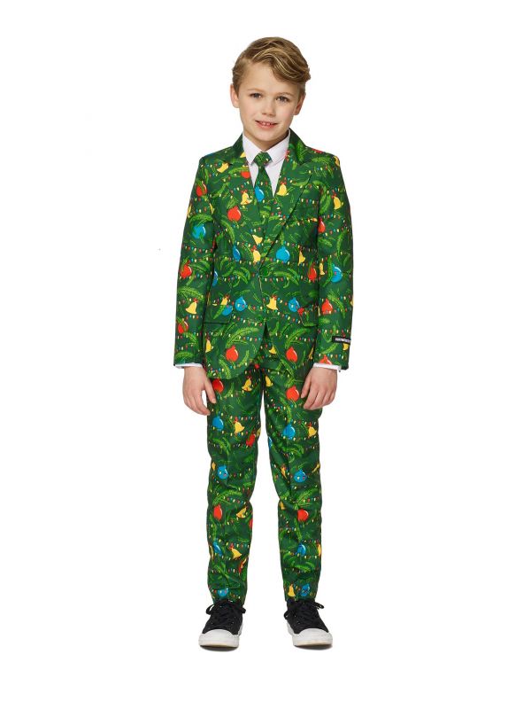 Groen kerstboom light-up Suitmeister kostuum jongens