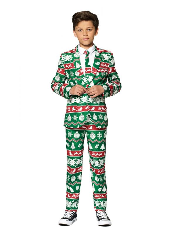 Groen kerstmis Suitmeister kostuum jongens