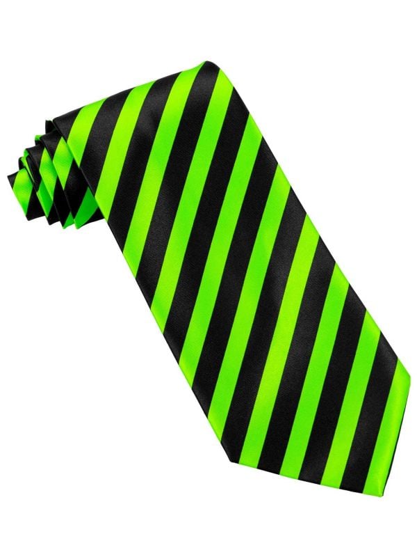 Groen zwart gestreepte stropdas