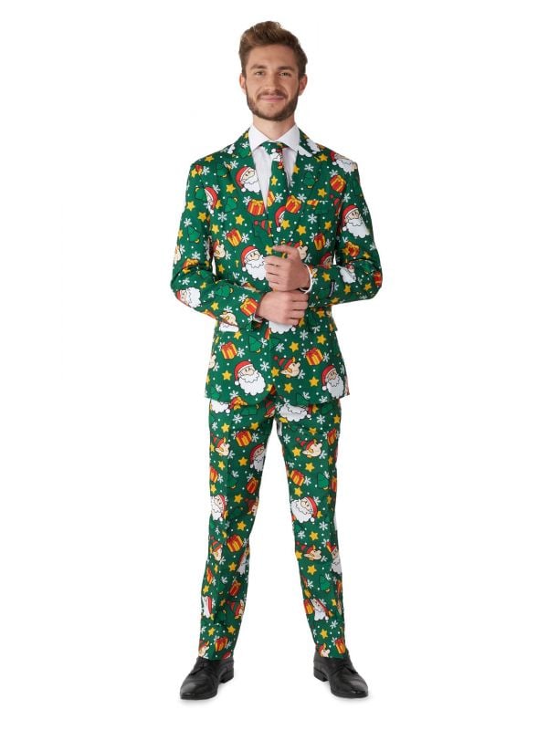 Groene kerstman hulpjes Suitmeister kostuum
