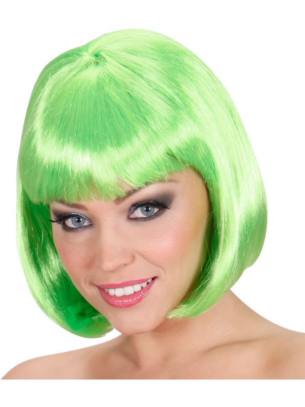 Groene pruik kort haar