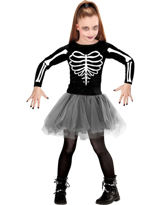 Halloween ballerina skelet jurkje dames