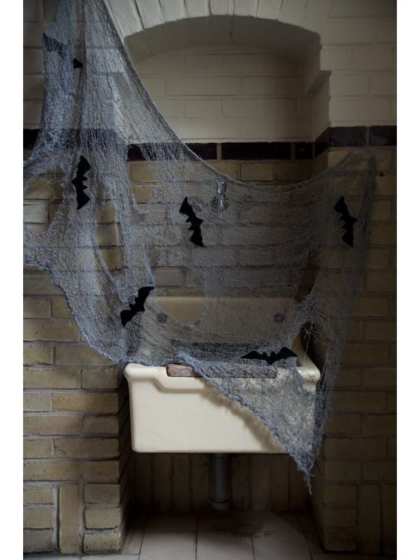 Halloween decoratie net met vleermuizen 150x75cm