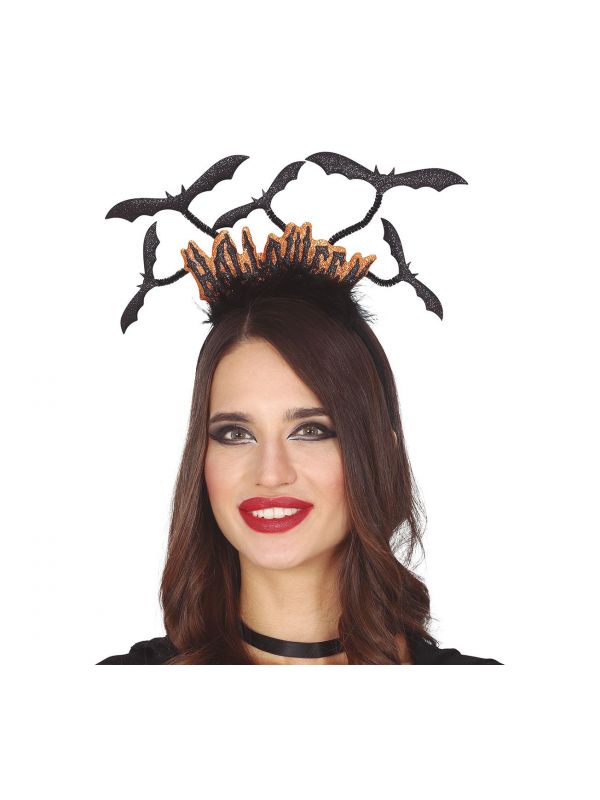 Halloween glitter haarband vleermuis