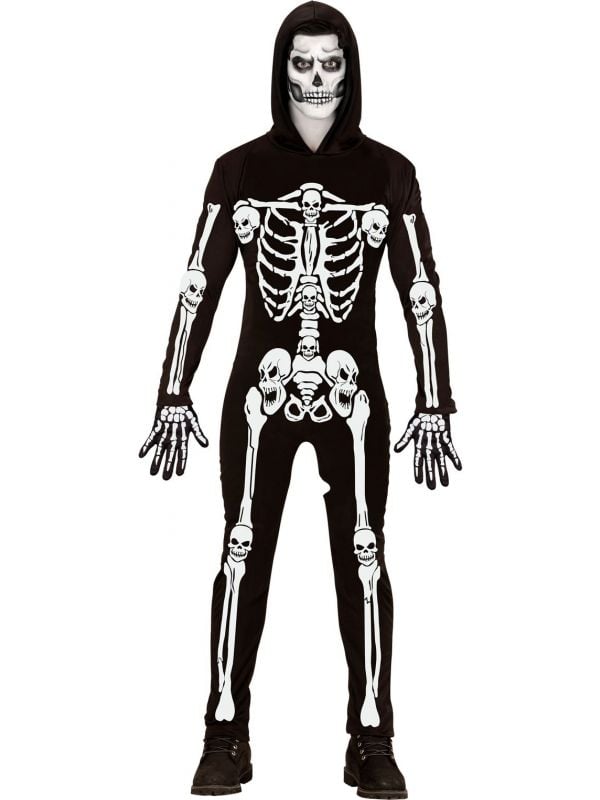 Halloween griezelig skelet kostuum heren